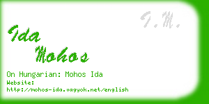 ida mohos business card